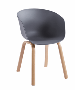 כסא אירוח - דגם קתרין פלסטיק רגלי עץ