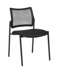 כסא אירוח איטלקי - דגם פינקו מושב מרופד גב רשת שחור ללא ידיות